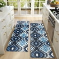 thumbnail image 4 of Kitchen Rugs Sets Of 2,Blue Ethnic Geometric Pattern Anti Fatigue Kitchen Mat Rugs Non Slip Washable,Decorative Kitchen Floor Mats for Kitchen,Sink,Laundry,17"X47", 4 of 5