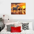 thumbnail image 5 of Shiartex Horse Sunset Large Wall Art Animal Running Horses Pictures Wall Decor Horse Mountain Canvas Painting Modern Artwork Home Decoration for Living Room Bedroom Office Framed 16x12in, 5 of 6