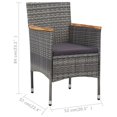 thumbnail image 4 of vidaXL 3 Piece Garden Dining Set Grey, 4 of 5