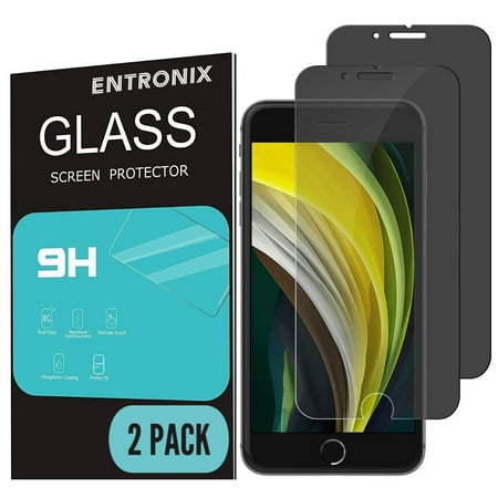 Entronix Privacy Screen Temperd Glass Protector for iPhone 8 Plus and iPhone 7 Plus, Anti-Spy Tempered Glass Film, 2-Pack