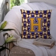 thumbnail image 3 of Letter H Football Purple and Gold Fabric Decorative Pillow, 3 of 4