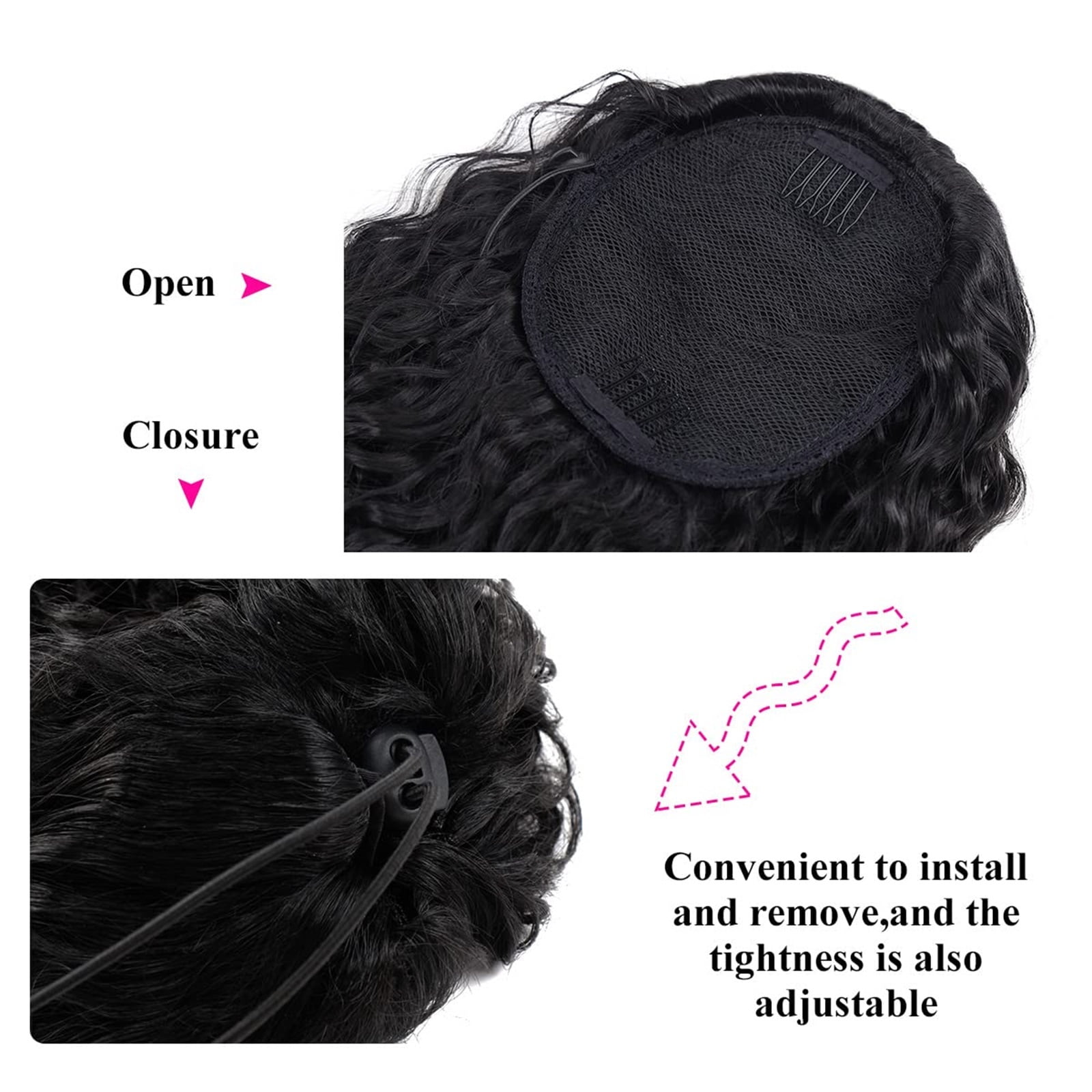 Deep Wave Drawstring Ponytail Brazilian Human Hair Curly Ponytail Hairpiece Clip In Hair Extensions Tail