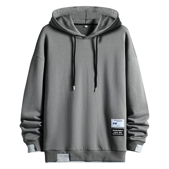kpoplk Hoodies for Men Big and Tall, Men's Fleece Pullover Hoodie Loose Fit Soft Hooded Sweatshirt with Pockets(GY2,XL)