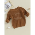 thumbnail image 2 of Big Brother Little Brother Matching Sweaters Baby Boy Letter Embroidery Crew Neck Long Sleeve Knitted Pullovers, 2 of 7