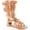 Tan, variant on Link Savannah 3K Little Girls Strappy Buckled Fringe Gladiator Flat Sandals