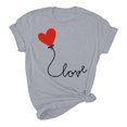 thumbnail image 5 of Meichang Hauts pour Femmes T-Shirts de la Saint-Valentin T-Shirts de Fête à Col Rond T-Shirts à Imprimé Cœur d'Amour T-Shirts à Manches Courtes Jolis Tees Blouses en Liquidation, 5 of 5