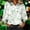 A5 Green, variant on Womens St Patricks Day Sweatshirt Irish Shamrock Printed Long Sleeve Shirt Striped Ruffle Stand Collar Button Up Tops A5 White S-3XL