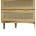 thumbnail image 6 of Aukfa 3 Drawer Dresser Nightstand with Rattan Storage Drawer for Bedroom Living Room, Oak, 6 of 7