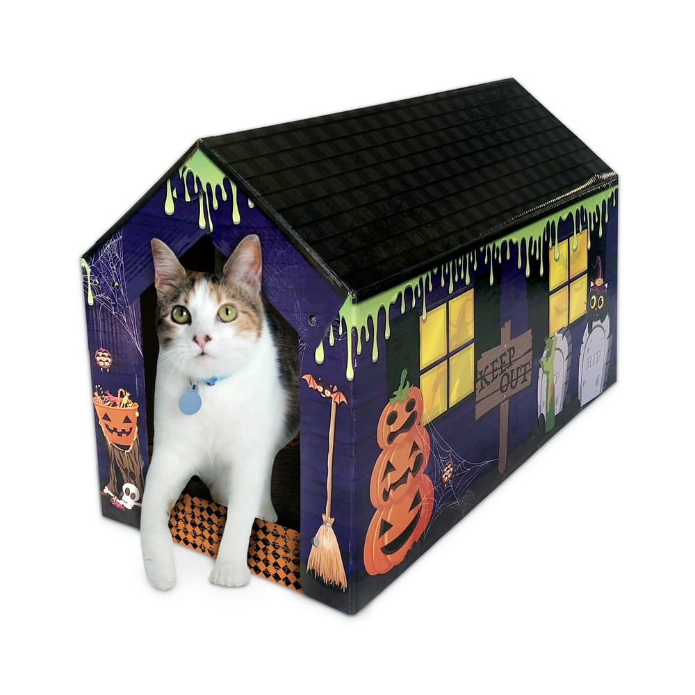 ACC Halloween Cat House & Cat Scratcher w/ Bonus Catnip Included