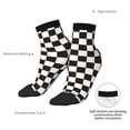 thumbnail image 6 of Fuzoiu Black and White Checkerboard Print Adult Socks, Crew Moisture-wicking Socks, Unisex Cushion Crew Socks,Casual Sports Ankle Socks, 6 of 7