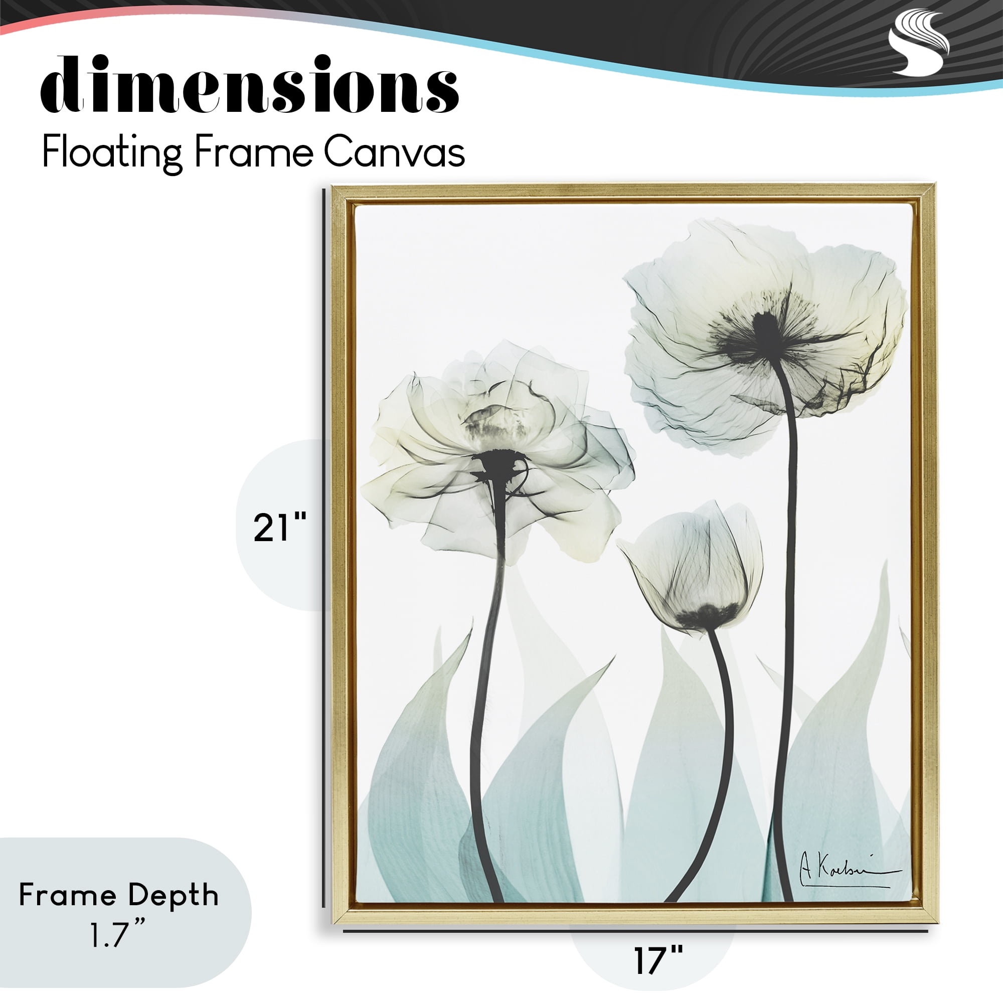 Stupell Industries Luxury Of Creation Gold Framed Floater Canvas Wall Art, design by Albert Koetsier