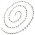 thumbnail image 3 of Genuine Solid Sterling Silver 5MM Moon-Cut Ball Bead Heavy-Duty .925 Rhodium Necklace Chains 20" - 30", Dog Tag Chain for Men & Women, Made In Italy, Next Level Jewelry, 3 of 5