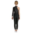 thumbnail image 2 of Haitryli Kids Girls Shiny Rhinestone One Shoulder Gymnastics Leotard Full Body Skating Jumpsuit Dance Bodysuit Unitard Black 10, 2 of 5