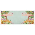 thumbnail image 1 of Floral Kitchen Mat, Flamingo Birds and Tropical Flowers Exotic Hawaiian Wildlife Animals Print, Plush Decorative Kitchen Mat with Non Slip Backing, 47" X 19", Pale Blue Orange, by Ambesonne, 1 of 1
