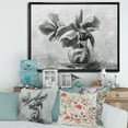 thumbnail image 2 of Designart 'Black and White Still Life Of Flowers In A Vase' Traditional Framed Canvas Wall Art Print, 2 of 5