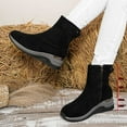 thumbnail image 6 of Fashionable Solid Color Suede Side Zipper Ankle Boots Comfortable Warm Winter Booties for Casual Outdoor Footwear, 6 of 9