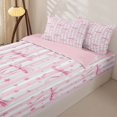 thumbnail image 3 of Homewish Pink Bowknot Kids Zipper Twin Comforter Sets with Fitted Sheet and 2 Pillowcases,Girls Cute Bowtie Stars Print Zipper Bedding Set For Teens,Pink Reversible,4 Pieces, 3 of 7