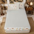 thumbnail image 4 of Manfei Cottagecore Blossom Zipper Twin Comforter Sets with Fitted Sheet and 2 Pillowcases,Vintage Flowers Leaves Zipper Bedding Set,Reversible, 4 of 7
