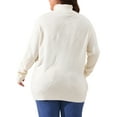 thumbnail image 4 of Agnes Orinda Women's Plus Size Pullover Sweaters Lightweight Long Sleeve Turtleneck Novelty Sweater 1X Cream White, 4 of 6