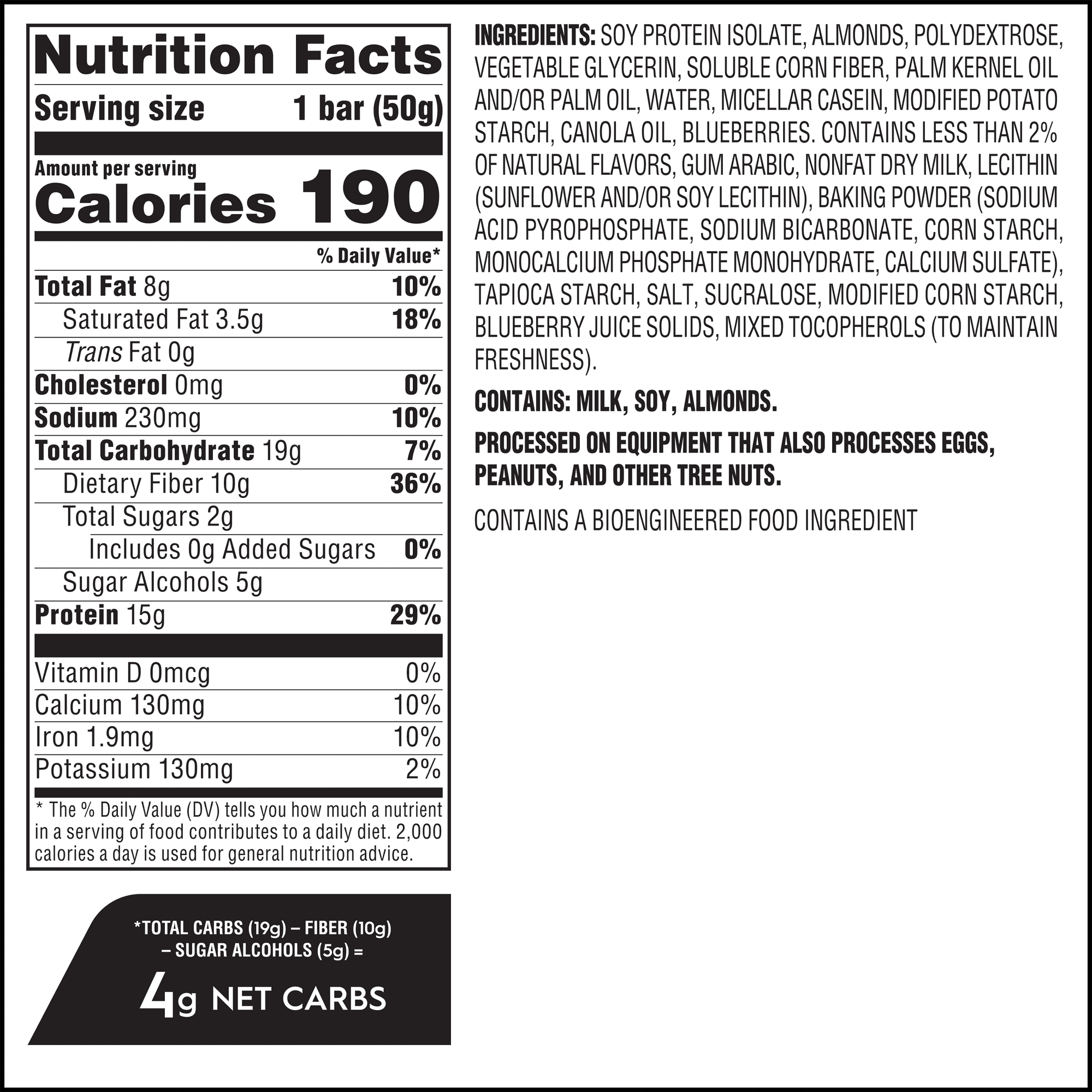 Atkins High Protein Bar, Soft Baked Bars, Blueberry Flavor, Value Pack, 8 Count