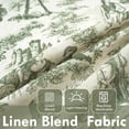 thumbnail image 2 of DriftAway Kitchen Curtains Toile Tier Linen Short Curtains Cafe 36 Inch Length for Living Room Bathroom Farmhouse French Country Vintage Printed Pattern Rod Pocket 2 Panels Loden Green, 2 of 8