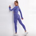 thumbnail image 5 of Gibobby Set Pants y Sudadera Mujer Traje para correr Yoga Levantamiento de cadera Fitness Color Deportes Mujeres Cintura alta Trajes y conjuntos para mujeres(Azul,M), 5 of 5