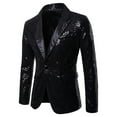 thumbnail image 2 of Veste de Costume à Manches Longues à Paillettes pour Hommes, Mode Décontractée pour Bureau, 2 of 7