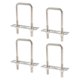 thumbnail image 1 of 4x pernos en U cuadrados, poste en U, acero inoxidable, plateado, Mini Hardware de abrazadera de perno en U m 8, 1 of 8