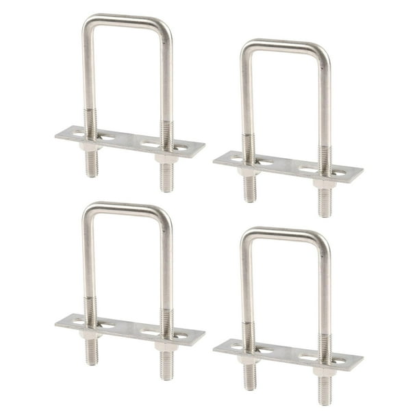 Abrazadera de perno en U cuadrada, Mini con placas de marco y tuercas, soportes de perno en U, 4 Uds. m 8