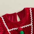 thumbnail image 6 of Cjfdfy Newborn Baby Girls Christmas Outfit Romper Dress Santa Claus Gingerbread Man Embroidery Long Sleeve Velvet Bodysuit With Headband Christmas Holiday Outfit 0-18M, 6 of 9