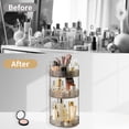 thumbnail image 5 of Organizador de maquillaje Asayuee 360, giratorio, 3 niveles, gris, 5 of 5