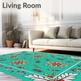 thumbnail image 2 of ODIKA 4'x6' Machine Washable Non-Slip Area Rug, Enchanted Holiday Blossom Artisan High Traffic Rug with Pad, Red, 503499, 2 of 8
