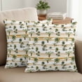 thumbnail image 2 of Set of 2 Tropical Plants Pillow Covers 20x20 Inch, Summer Beach Watercolor Brown Green Botanical Palm Trees Decorative Throw Pillow Cases Cotton Cushion Covers for Sofa Couch Bed Home Decor, 2 of 9