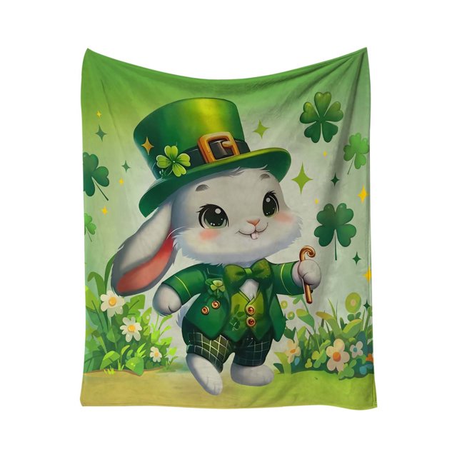 Rbaofujie Toddler Blanket St. Patrick'S Day Series Flannel Blanket Home Office Nap Blanket Living Room Sofa and Spring Flannel Blanket Christmas Throw Blanket