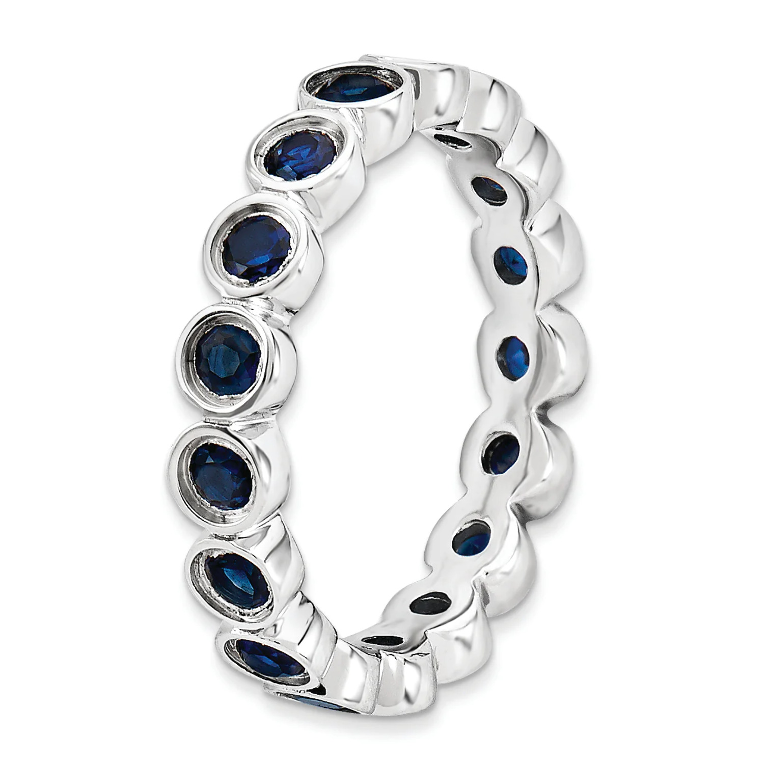 Created Sapphire Sterling Silver Ring