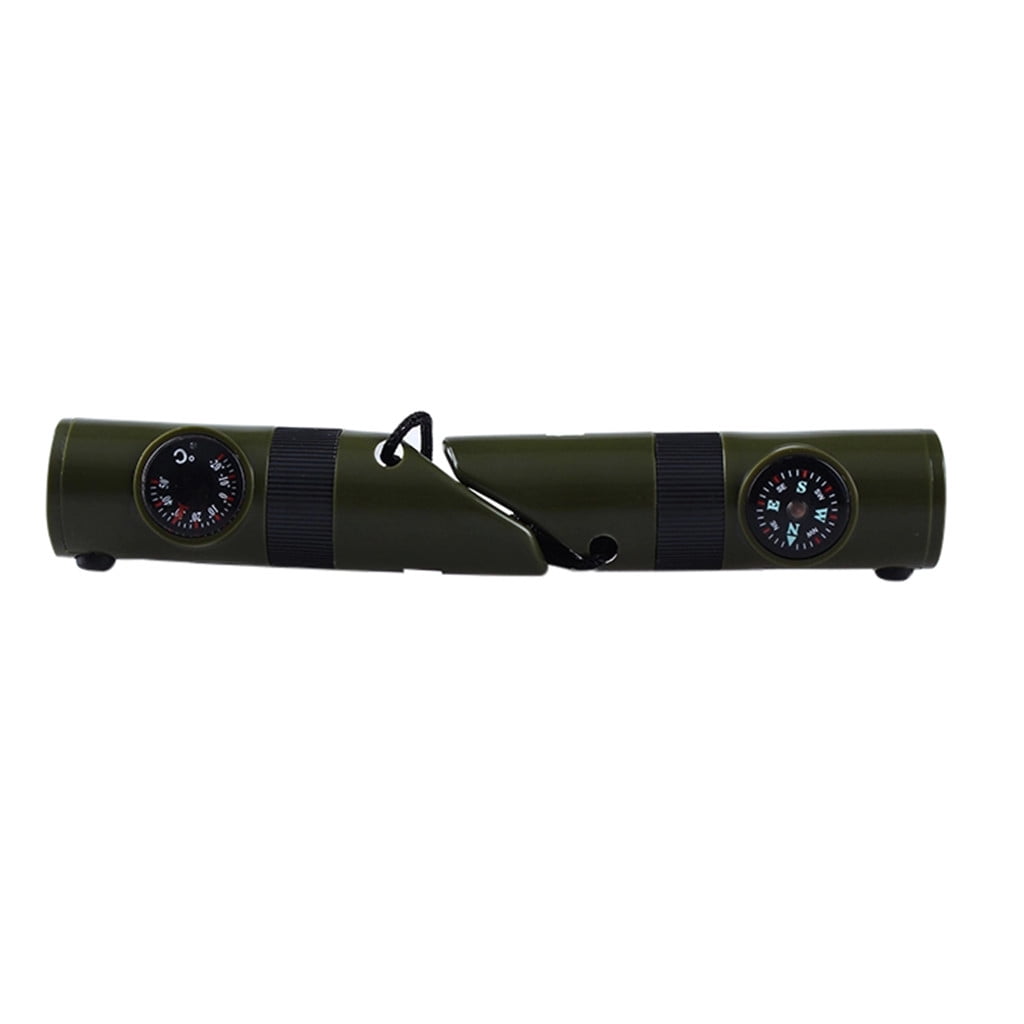 Sifflet de survie 7-en-1 avec boussole, thermomètre et lampe