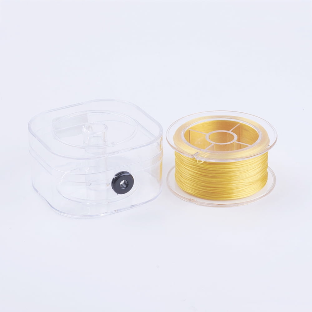 Flat Elastic String Elastic Beading Thread for Stretch Bracelet Making Yellow 0.6mm 54.68 yards(50m)/roll
