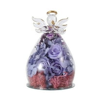 Birthday Gifts for Women Mom Fresh Flowers for Delivery Forever Preserved Rose in Glass Angel Figurine for Grandma Wife Sister Her Friends Daughter,4.9"x3.1"