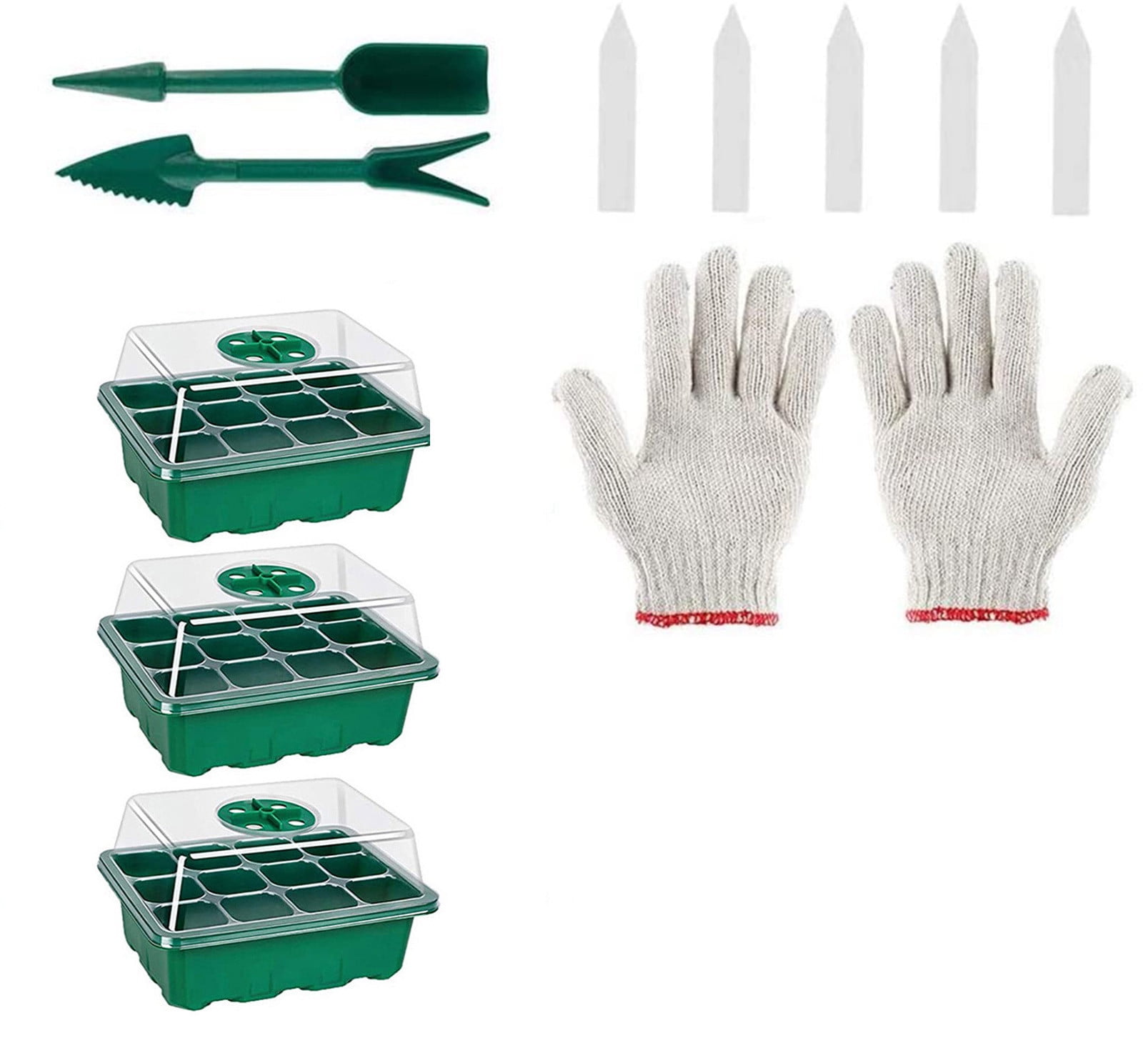 OAVQHLG3B 3 Set Seed Trays with Humidity Dome, Grow Trays Seedlings