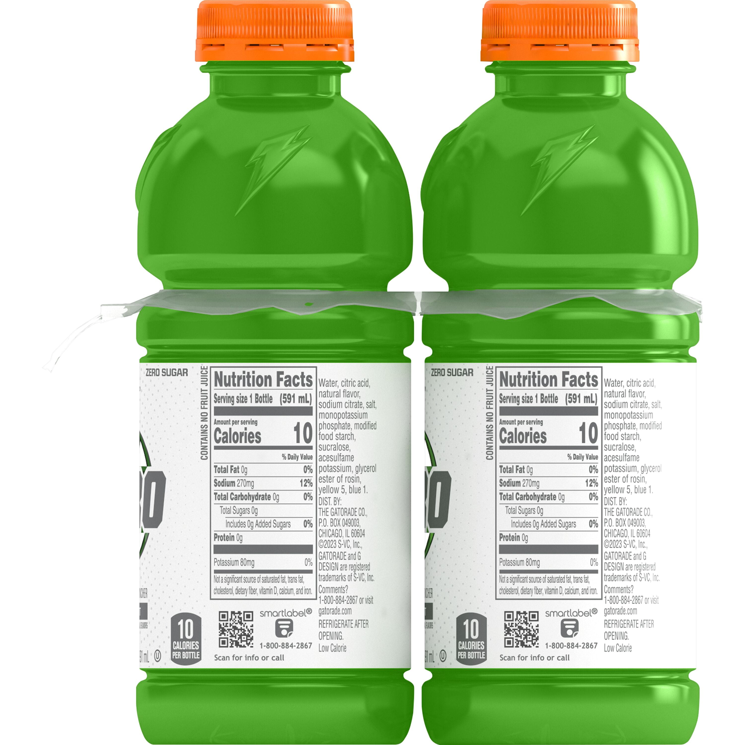 Gatorade Zero Sugar Thirst Quencher Apple Burst Sports Drinks, 20 fl oz, 8 Count Bottles