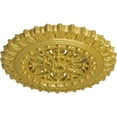 thumbnail image 3 of Ekena Millwork 18 1/2"OD x 7/8"ID x 1 1/2"P Sellek Ceiling Medallion (Fits Canopies up to 1 1/8"), Hand-Painted Rich Gold, 3 of 5