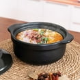 thumbnail image 3 of Casserole Clay  100oz Pot Heat-resistant Premium Ceramic Bowls Cooking Soup Black Glass Lid, 3 of 7