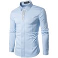 thumbnail image 1 of Chemise à Manches Longues pour Hommes Homme Décontractée Imprimée Col Montant Chemise de Base à Manches Longues Blouse Chemises à Manches Longues pour Hommes, 1 of 3
