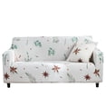 thumbnail image 1 of Funda de sofá de 4 plazas con estampado de hojas de árbol elegante y protección y decoración, 1 of 8