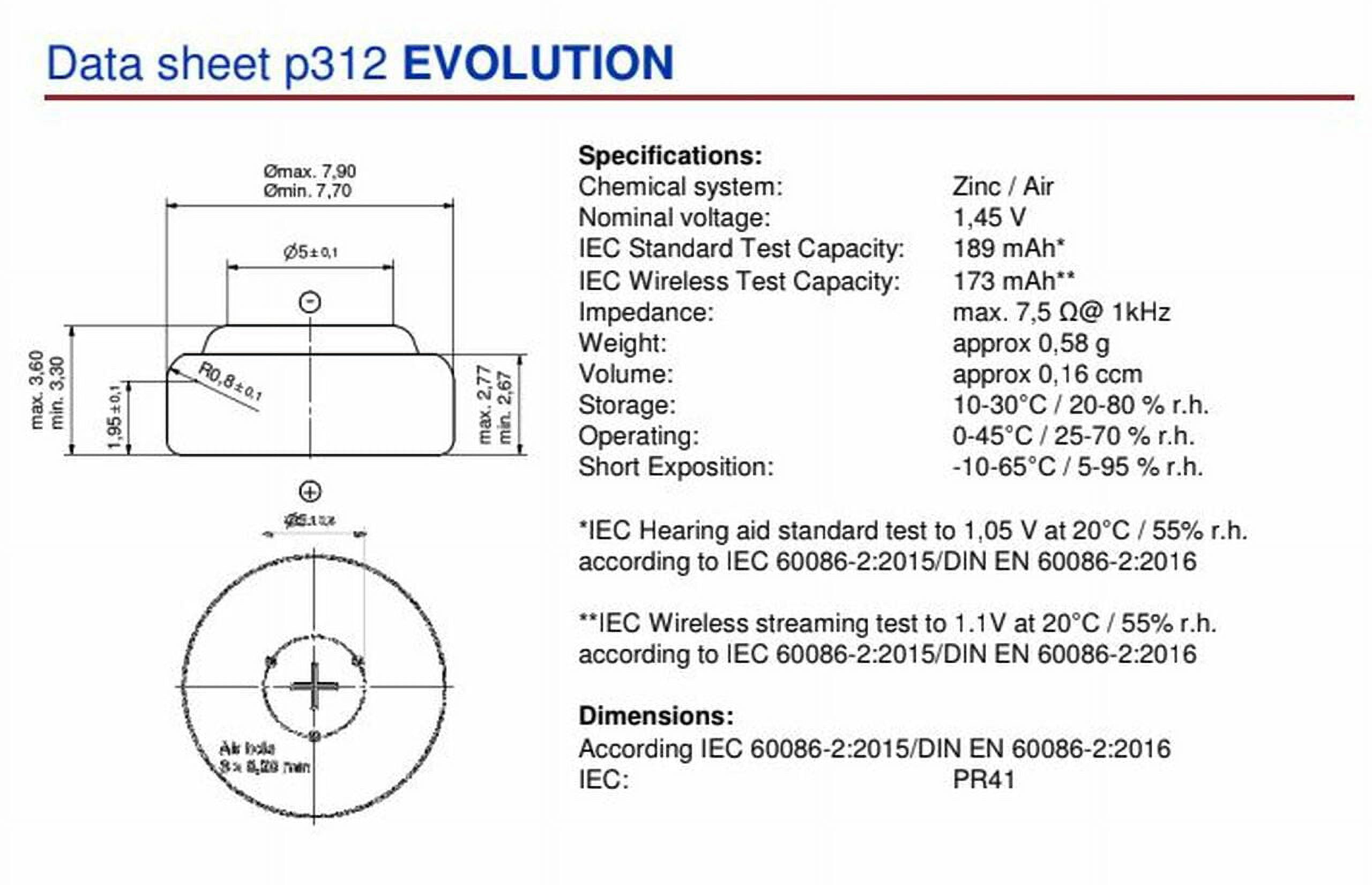 Piles pour appareils auditifs Power One P312 Evolution - Gleichcom AG