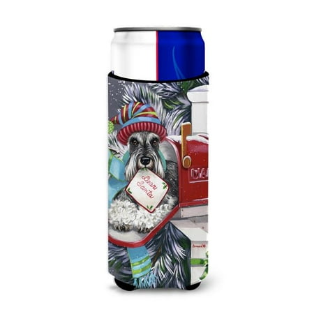 

12 oz Schnauzer Christmas Letter to Santa Ultra Hugger for Slim Cans