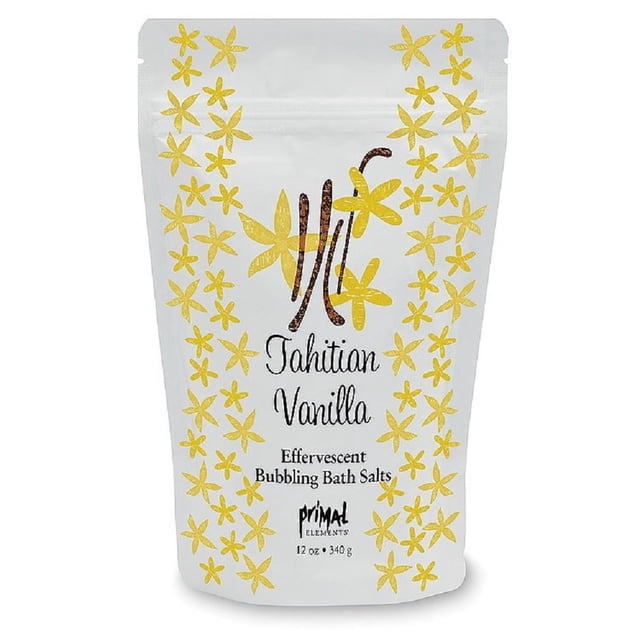 Primal Elements Sal marina desintoxicante remojo burbujeante sales de aromaterapia vainilla tahitiana 12 oz bolsa resellable