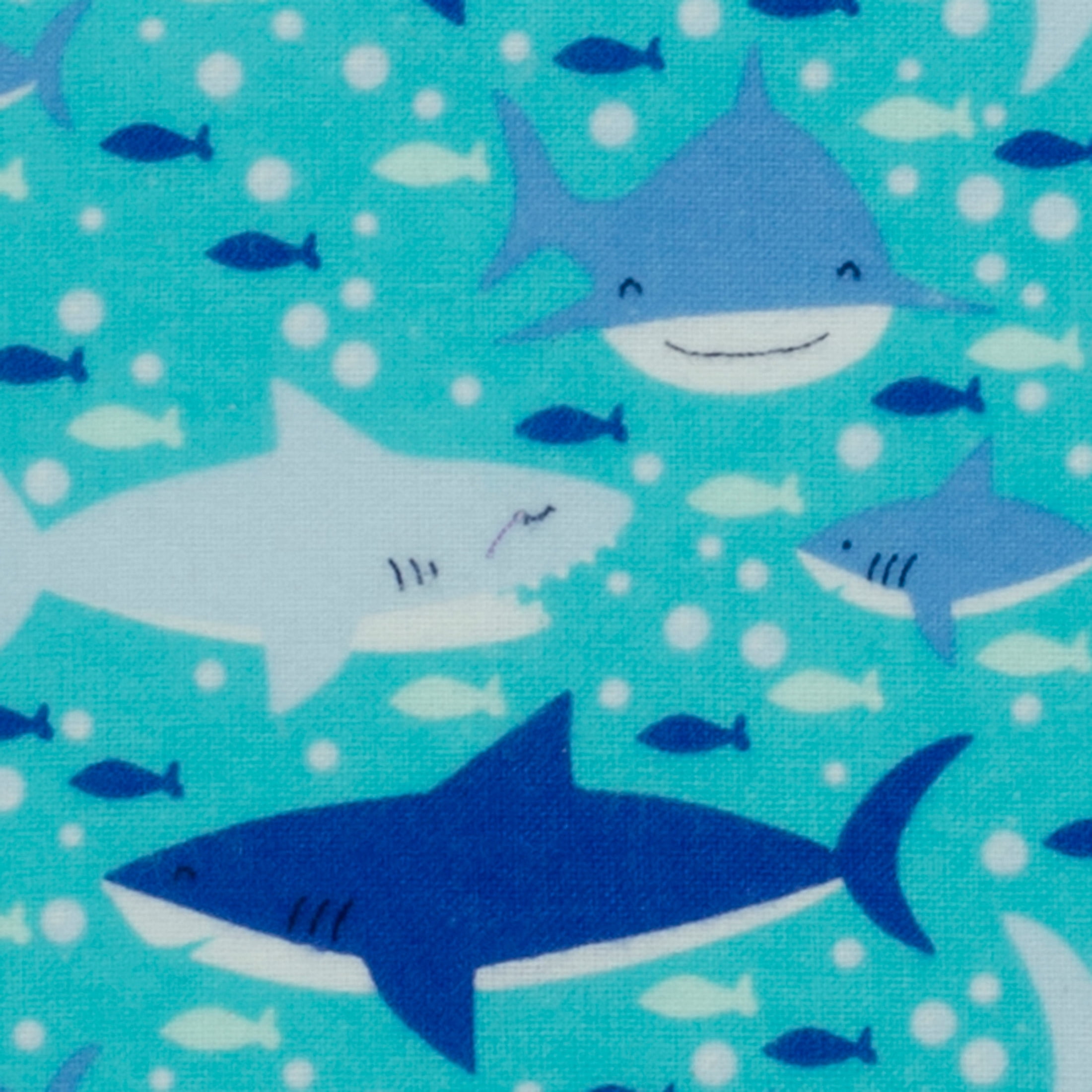 Little Feet Boutique 36"x42" Flannel Shark Precut Sewing & Craft Fabric, Blue 1 Piece