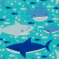 Little Feet Boutique 36"x42" Flannel Shark Precut Sewing & Craft Fabric