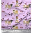 thumbnail image 1 of Soimoi Satin Silk Fabric Floral,Sheltie & Pekingese Dog Print Fabric by The Yard 42 Inch Wide, 1 of 1